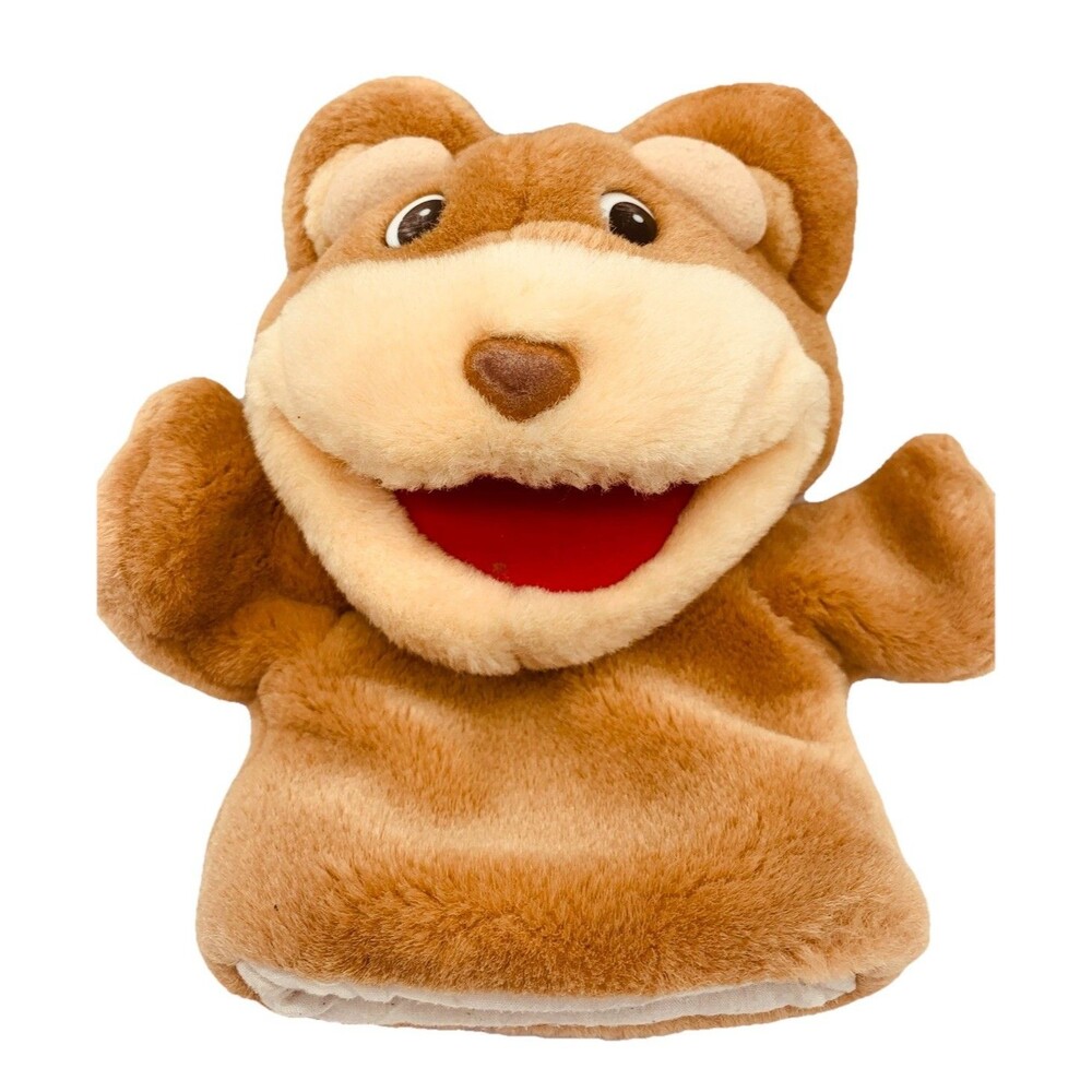 Lakeshore Big Mouth Hand Puppet Plush Brown Bear 8”  Stuffed Animal Machine Wash